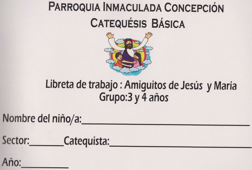 Libreta de trabajo Amiguitos de Jesús y María 3-4 años 