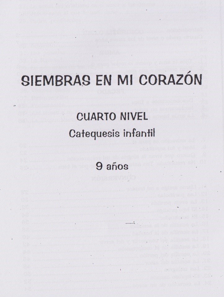 Guía Catequista Siembra en mi corazón Nivel 4 ( 9 años ) 