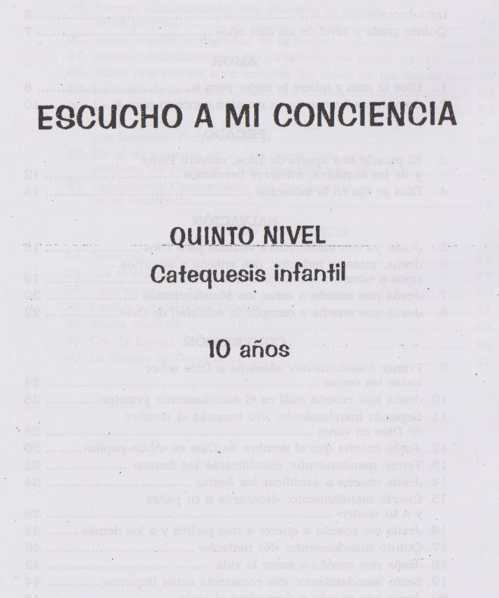 Guía Catequista Escucho mi conciencia Nivel 5 ( 10 años ) 