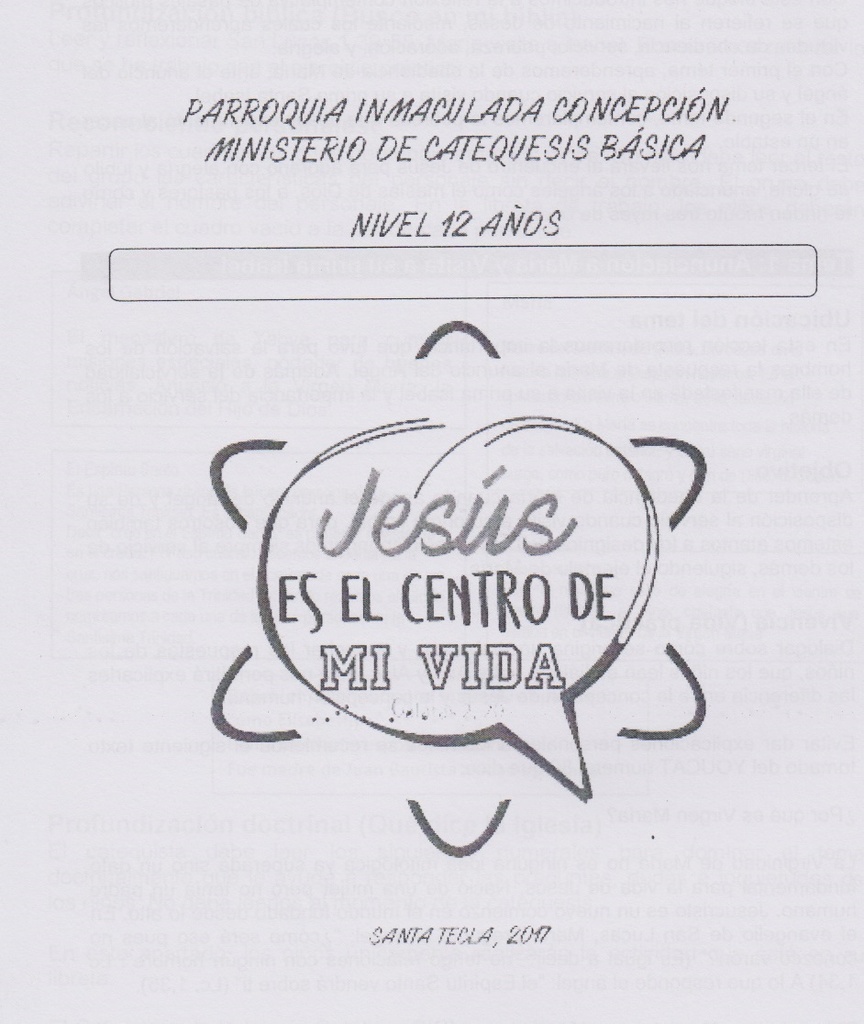 Guía Catequista Jesús Centro de mi vida ( 12 años ) 