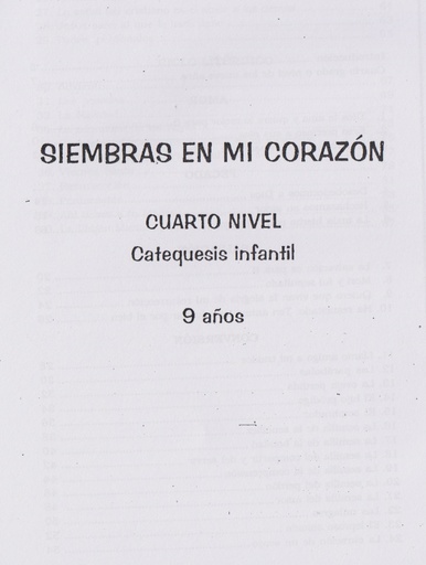 [1.0324] Guía Catequista Siembra en mi corazón Nivel 4 ( 9 años ) 